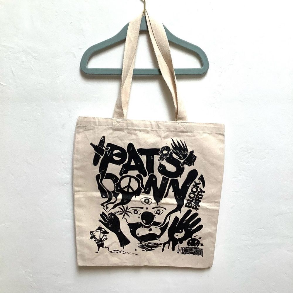 IT’S A PARTY  CANVAS SHOPPING BAG COOL CANVAS BAG Mushroom Clown drink Party Sun